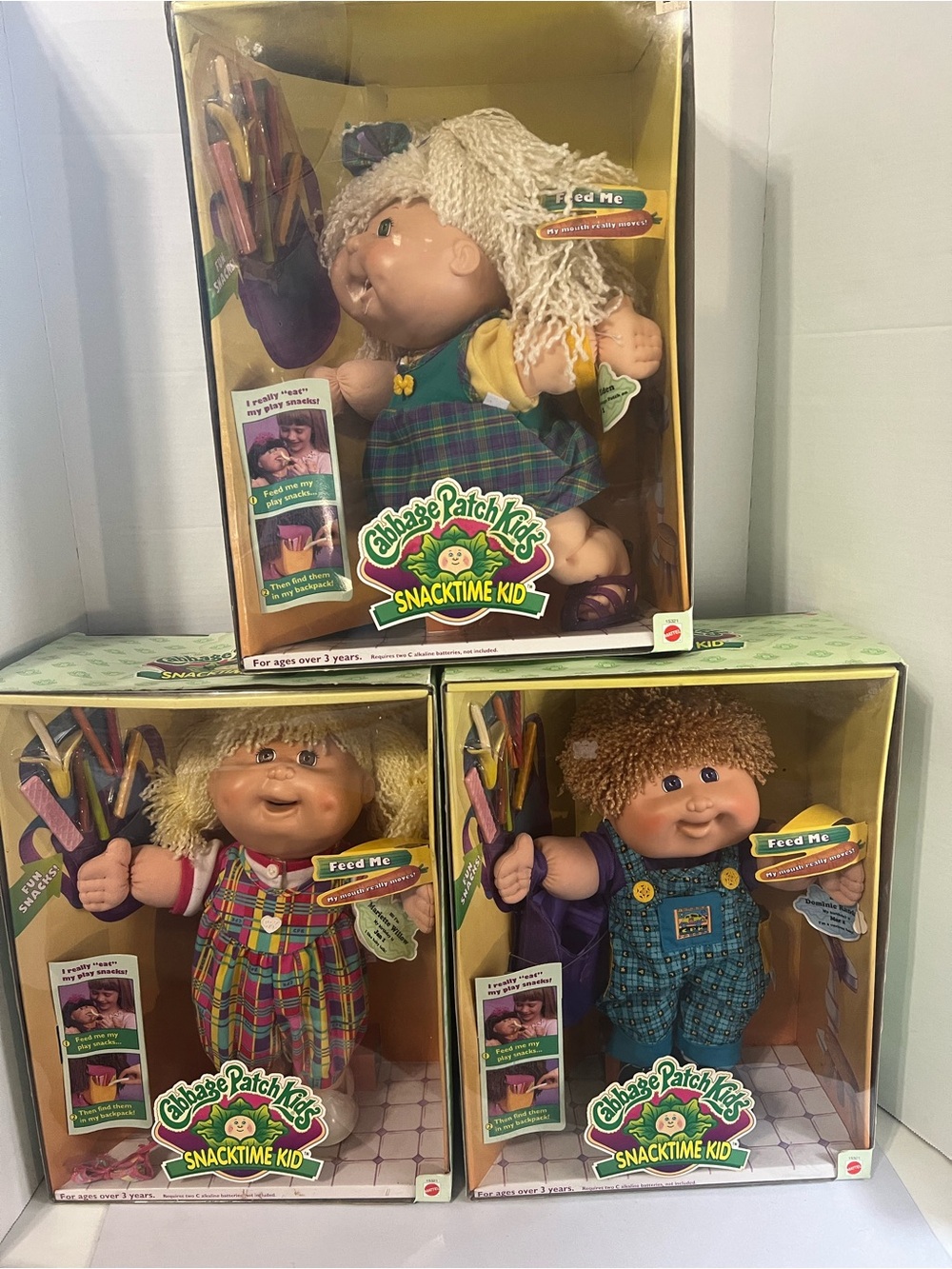 Cabbage Patch Kids Snacktime Kid Doll - x3 - 2 NIB!